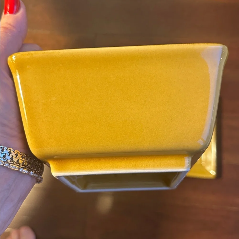 Pottery Barn Asian Square Mustard Rectangular Platter and Bowl